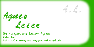 agnes leier business card