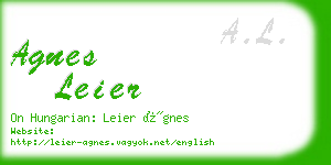 agnes leier business card